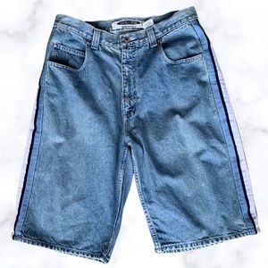Vintage Anchor Blue Baggy Mens Jean Short Sz 34 x 13